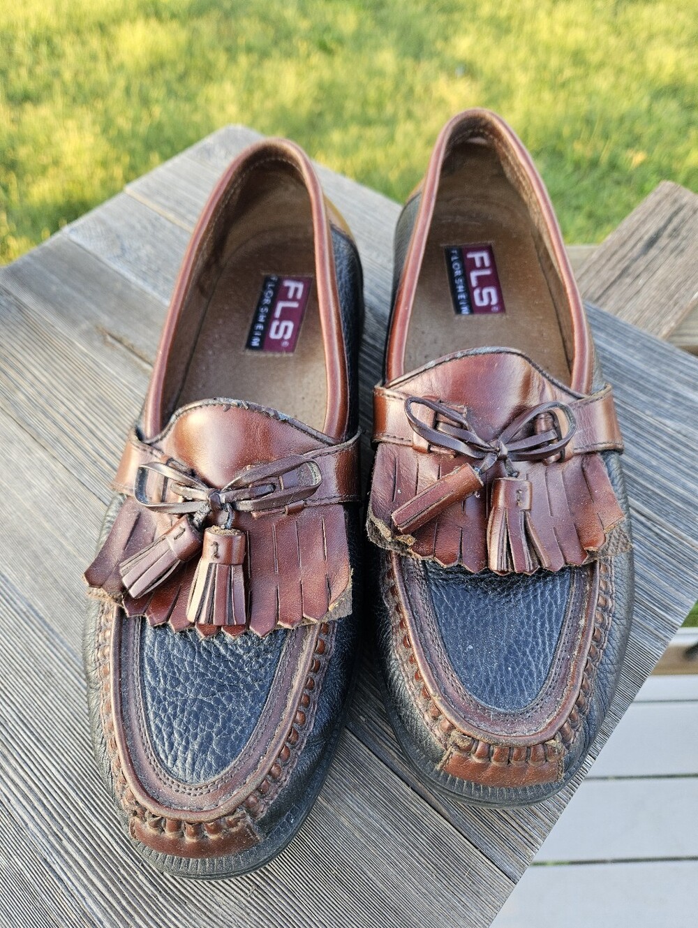 Vintage Florsheim Pisa Loafers Mens 10 M Brown Woven Tassel Dress Shoes 30034